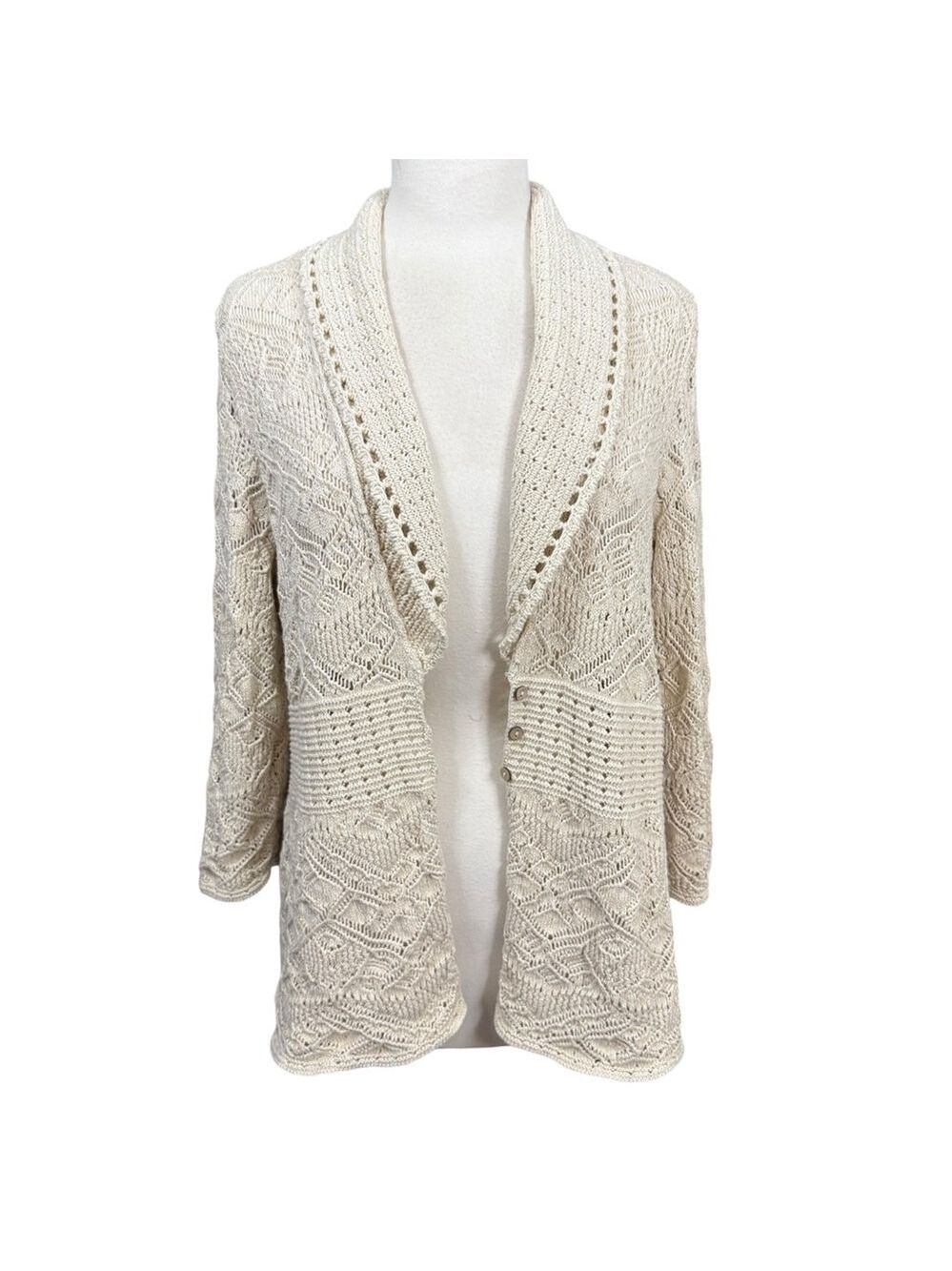 JM Collection Cardigan Size 1X Cream